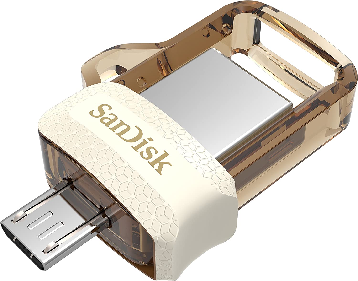 SANDISK SDDD3-032G-G46GW 32GB TRANSPARENT & GOLD OTG FLASH DRIVE-FLASH DRIVE-Makotek Computers