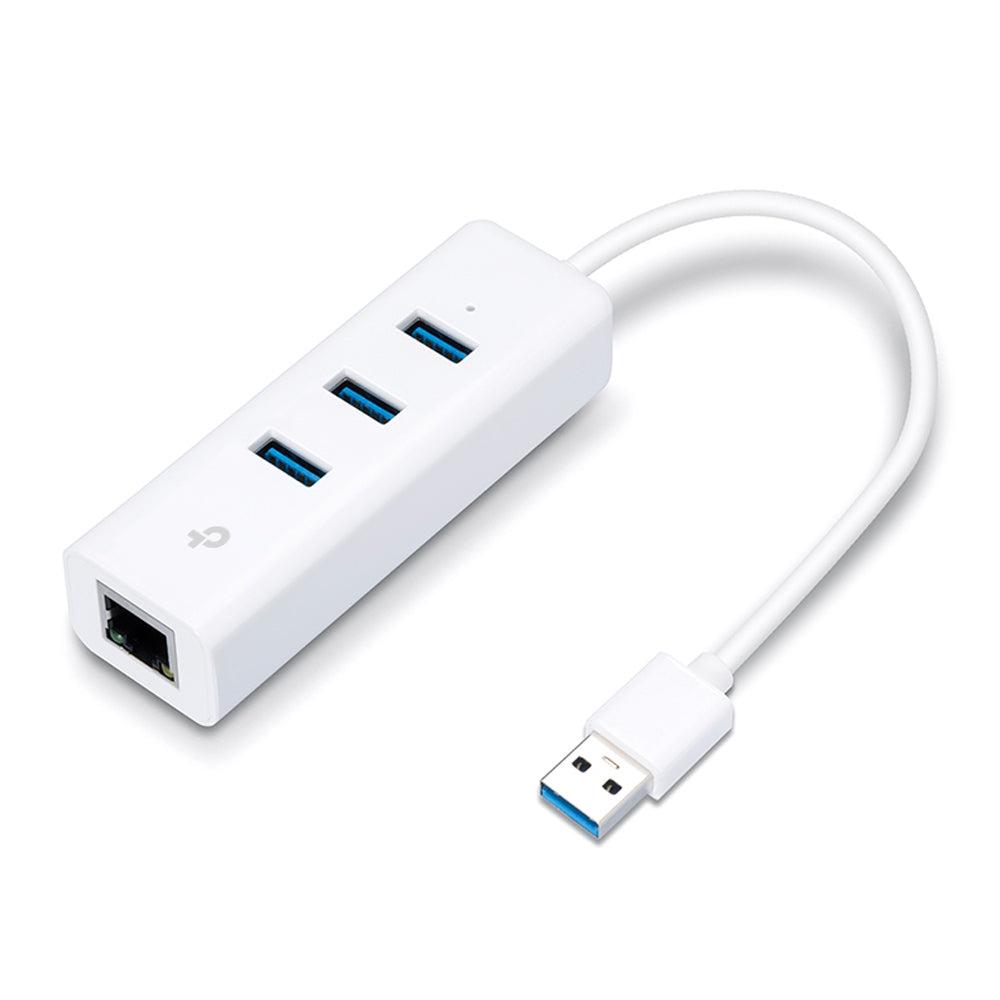 TP-LINK UE330 USB 3.0 3-PORT HUB & GIGABIT ETHERNET ADAPTER 2 IN 1 USB ADAPTER-ADAPTER-Makotek Computers